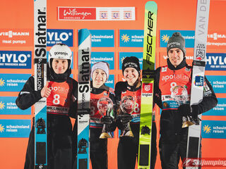 Domen Prevc (SLO), Nika Prevc (SLO), Nika Vodan (SLO), Timi Zajc (SLO)
