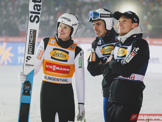 Sieger Domen Prevc (SLO), Timi Zajc (SLO), Anze Lanisek (SLO)