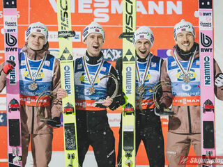 Marius Lindvik (NOR),  Kristoffer Eriksen Sundal (NOR), Benjamin Oestvold (NOR), Johann Andre Forfang (NOR)