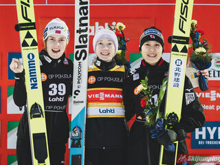 Anna Odine Stroem (NOR), Nika Prevc (SLO), Nozomi Maruyama (JPN)