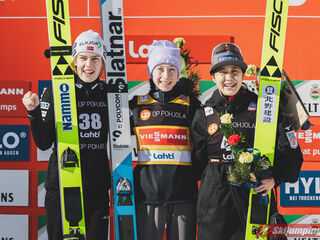 Anna Odine Stroem (NOR), Nika Prevc (SLO), Nozomi Maruyama (JPN)