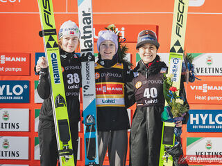 Anna Odine Stroem (NOR), Nika Prevc (SLO), Nozomi Maruyama (JPN)